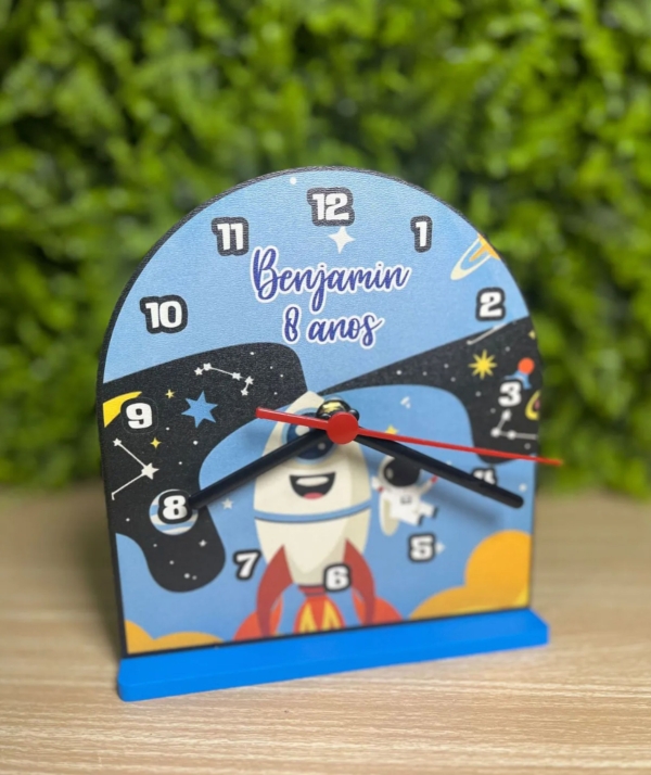 Relógios Personalizados Centro de Mesa Festas Astronauta Foguete