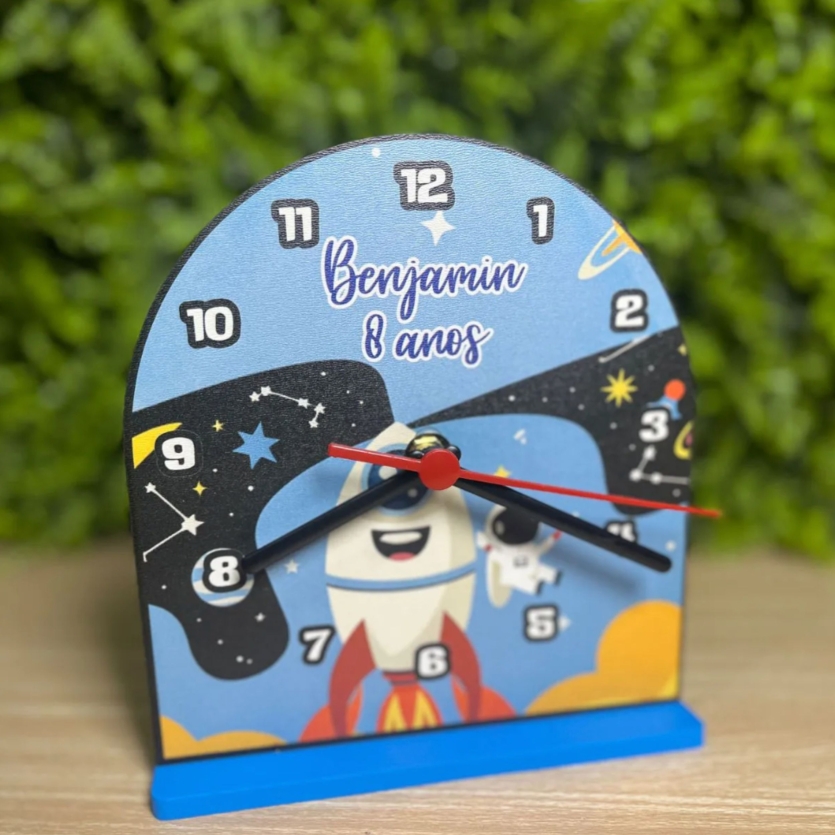 Relógios Astronauta Personalizados Centro de Mesa Festas Foguete