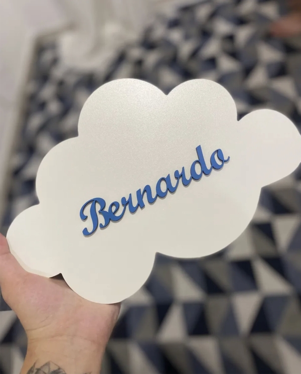 Nuvem Luminosa com Nome Personalizado Sem Fio - Imagem 4
