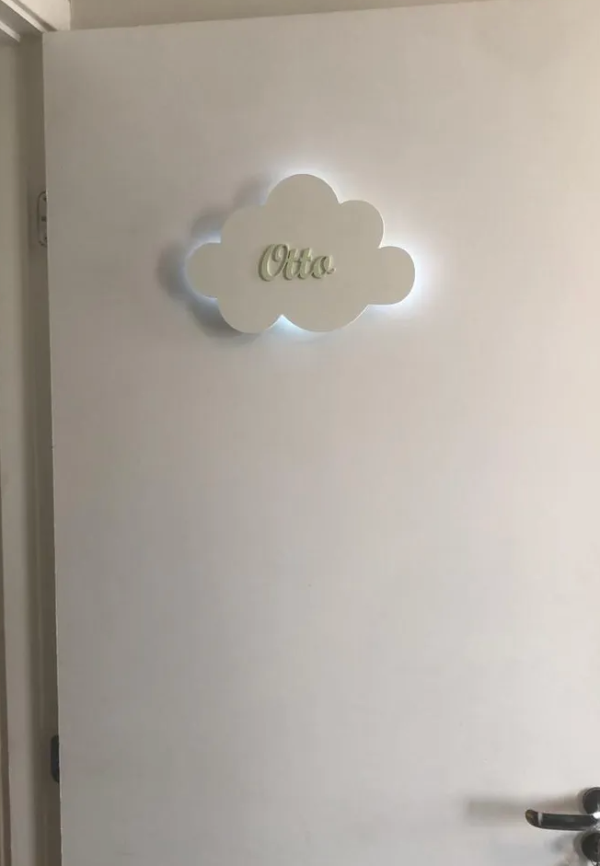 Nuvem Luminosa com Nome Personalizado Sem Fio - Imagem 3