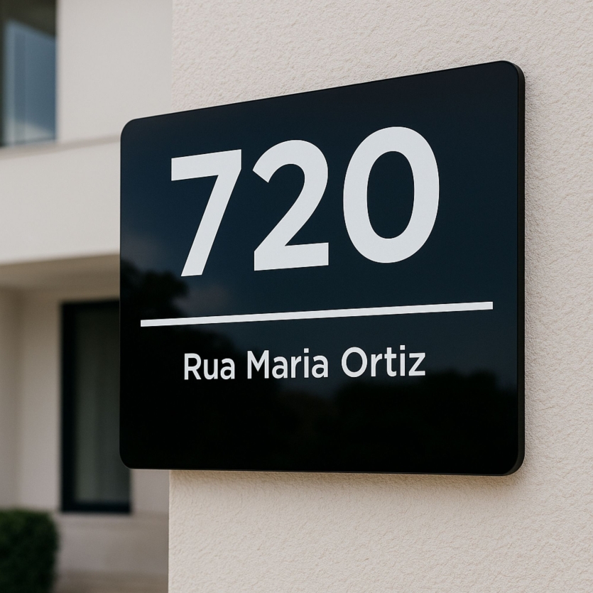Placa de Número Residencial Personalizada em Acrílico