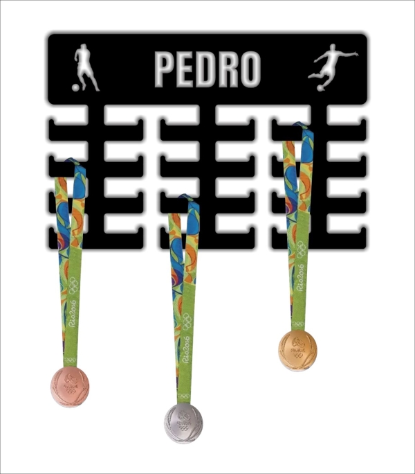 Expositor de Medalhas Tema Futebol Personalizado em MDF - Imagem 4