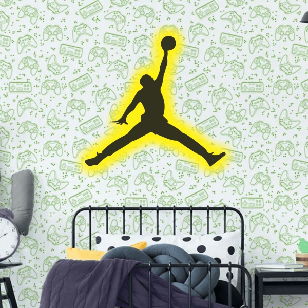 Jogador Basquete Luminoso de Parede Decorativo