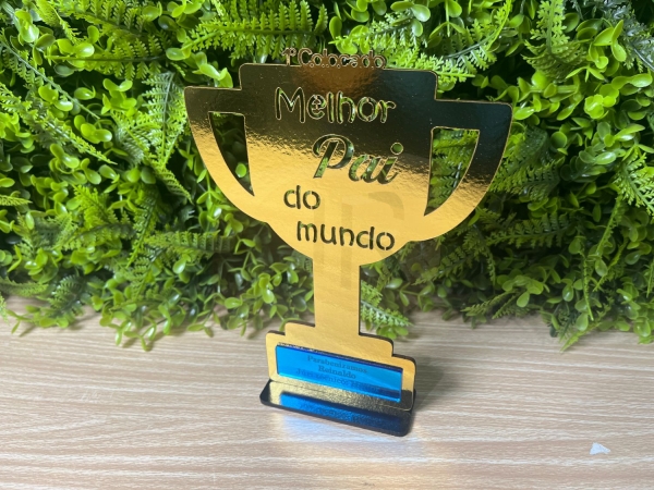 Troféu Dia Dos Pais Presente Lembrança Com Gravação - Imagem 3