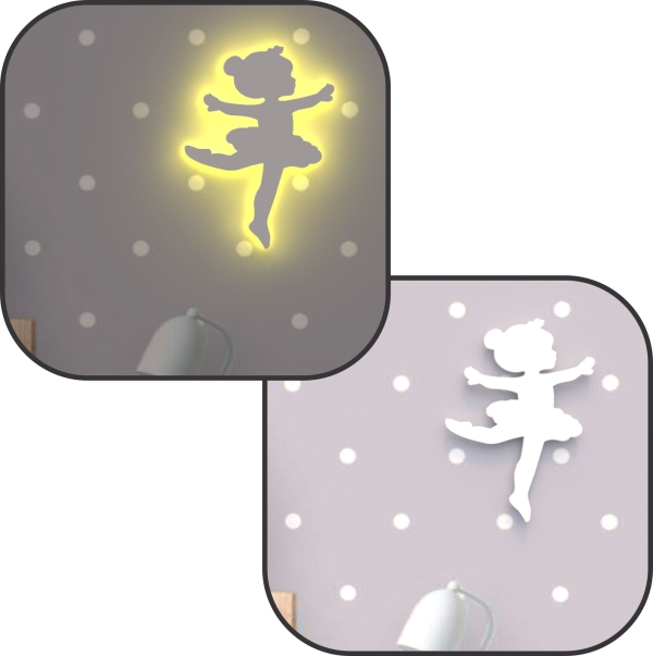 Luminária Decorativa Infantil de Parede Bailarina - Imagem 2