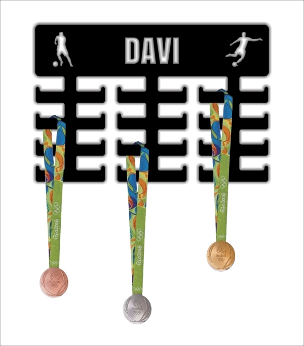 Expositor de Medalhas Tema Futebol Personalizado em MDF - Imagem 3