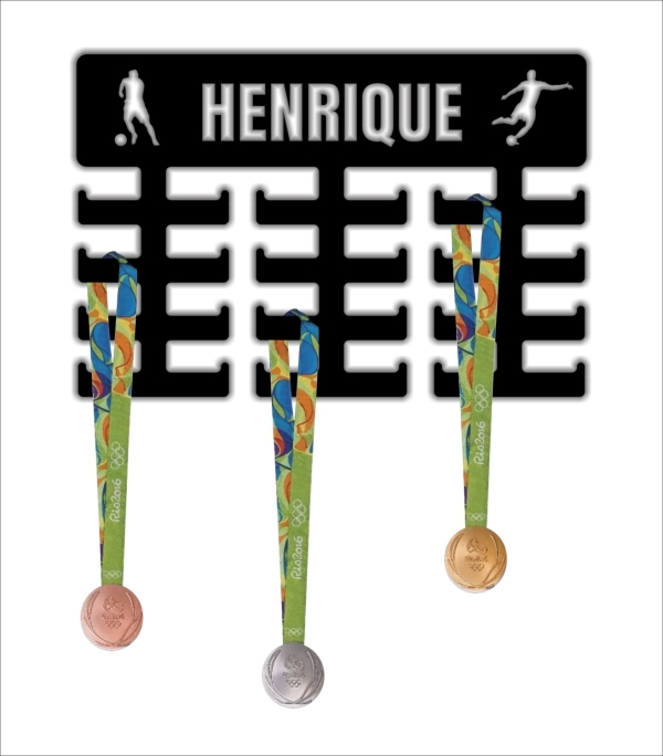 Expositor de Medalhas Tema Futebol Personalizado em MDF - Imagem 2