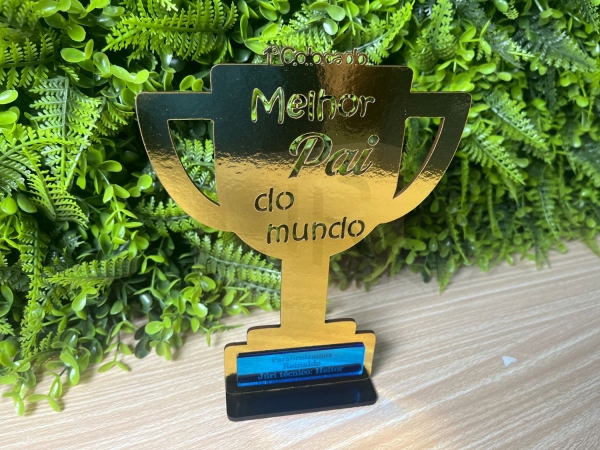 Troféu Dia Dos Pais Presente Lembrança Com Gravação