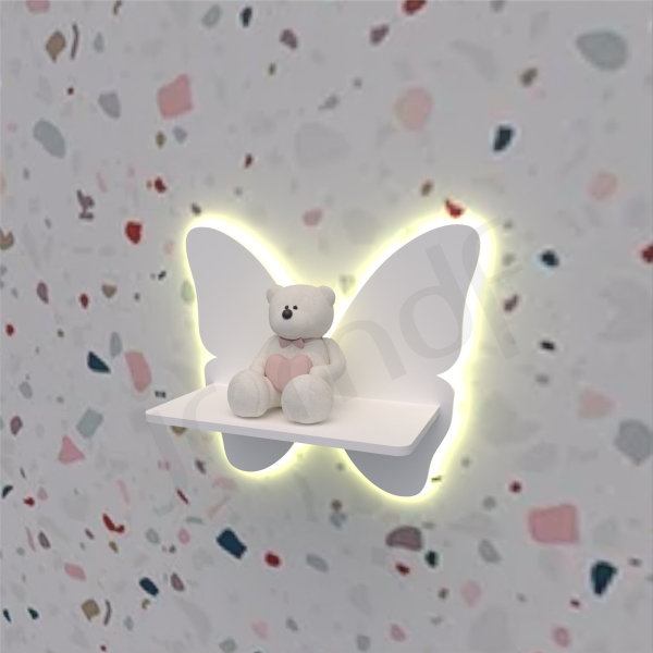 Borboleta Com Prateleira Luminosa de Led Sem Fio