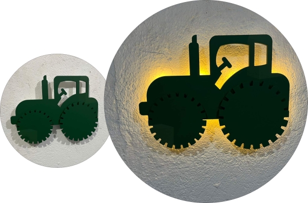 Luminária Trator Luminoso Sem Fio de Parede – MDF Infantil