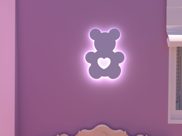Luminária Urso bebê Led Infantil Sem Fio - Imagem 2