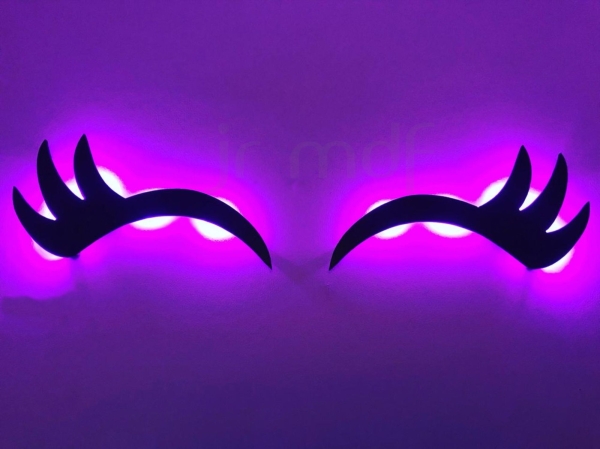 Luminárias Cílios Unicórnio em MDF LED  30 cm Sem Fio - Imagem 2