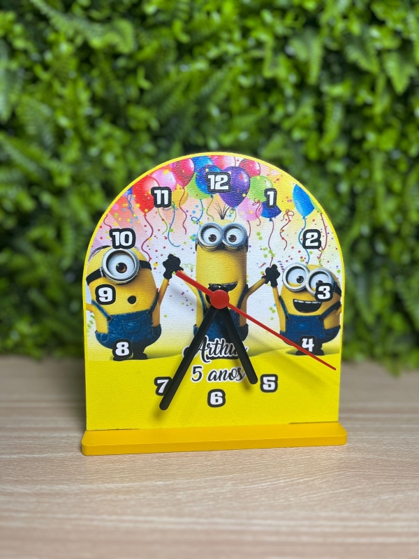 Relógios Personalizados Centro de Mesa Festas Minnions