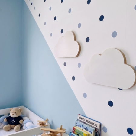 Kit de Nuvem Decorativa MDF Branco para parede